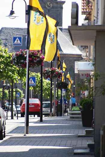 Nahaufnahme Fahnenschmuck in Bad Arolsen