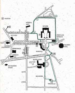 Grafik: Tourenplan der Historischen Stadtführung
